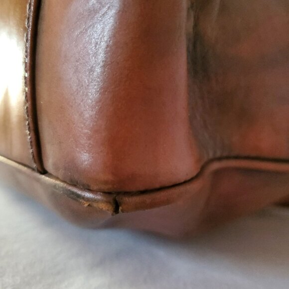 D&G leather briefcase laptop bag vintage painted dyed camo brown green gray blac - Picture 7 of 15